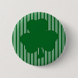 Green Striped Shamrock Button