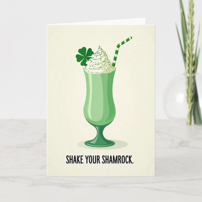 Green Striped Shamrock Shake Card (Front)