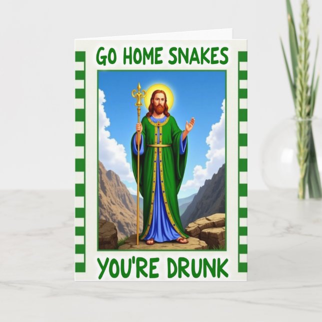 Green Striped St Patricks Card (Front)