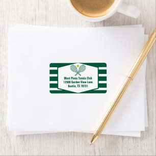 Green Striped Tennis Country Club Return Address Label