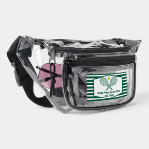 Green Striped Tennis Custom Country Club Clear Fanny Pack