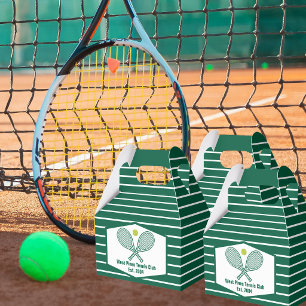 Green Striped Tennis Custom Country Club Favor Boxes