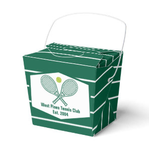 Green Striped Tennis Custom Country Club Fortune Favor Boxes