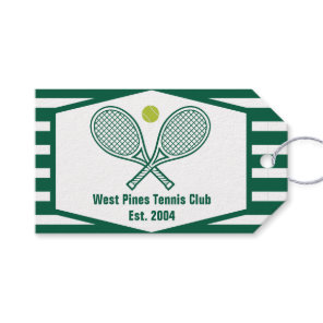 Green Striped Tennis Custom Country Club Gift Tags