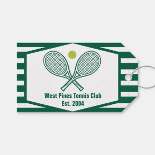 Green Striped Tennis Custom Country Club Gift Tags
