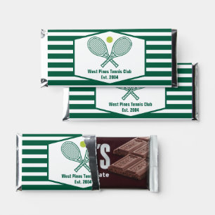 Green Striped Tennis Custom Country Club Hershey Bar Favors
