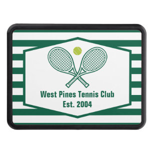 Green Striped Tennis Custom Country Club Hitch Cover