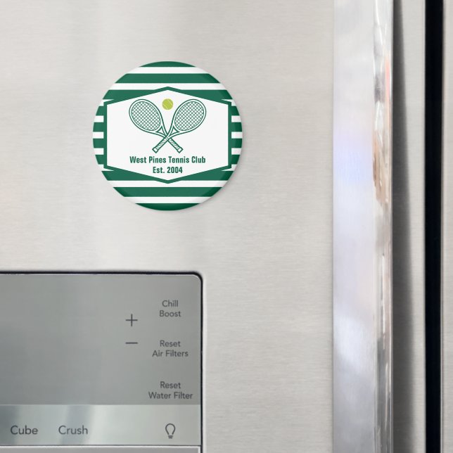 Green Striped Tennis Custom Country Club Magnet (In Situ (Fridge))
