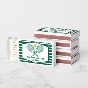 Green Striped Tennis Custom Country Club Matchboxes