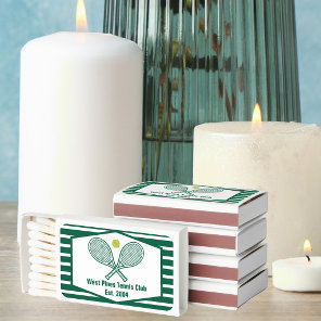 Green Striped Tennis Custom Country Club Matchboxes