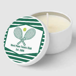 Green Striped Tennis Custom Country Club Mini Candle Favors