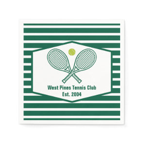 Green Striped Tennis Custom Country Club Napkins