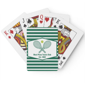 Green Striped Tennis Custom Country Club Poker Cards
