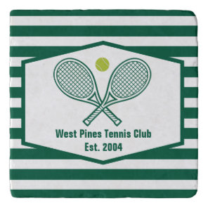 Green Striped Tennis Custom Country Club Trivet