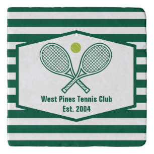 Green Striped Tennis Custom Country Club Trivet