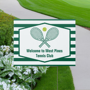 Green Striped Tennis Custom Country Club Yard Sign
