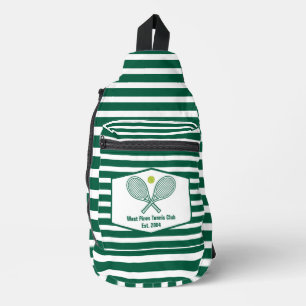 Green Striped Tennis Player Customized Sling Bag