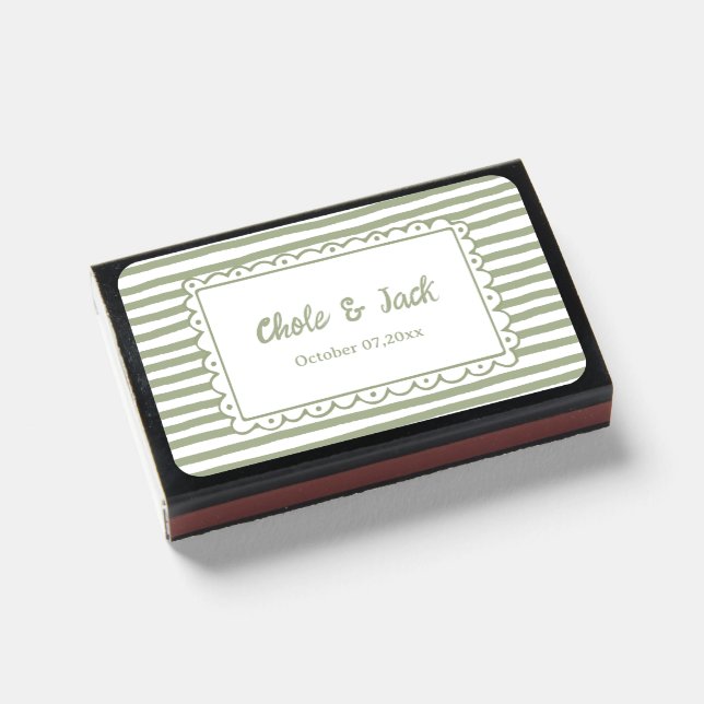 Green Striped The Perfect Match Favor (Front Closed)