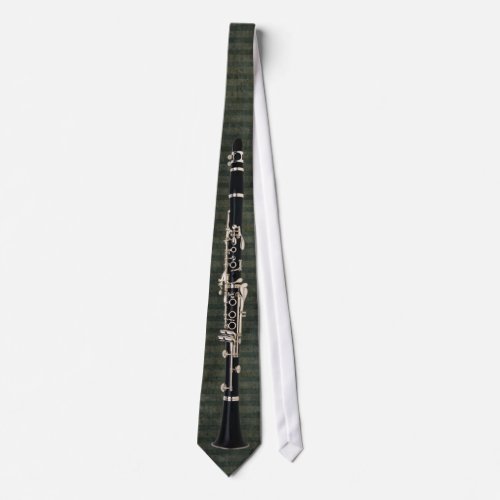 Green_Striped Tied Clarinet Tie