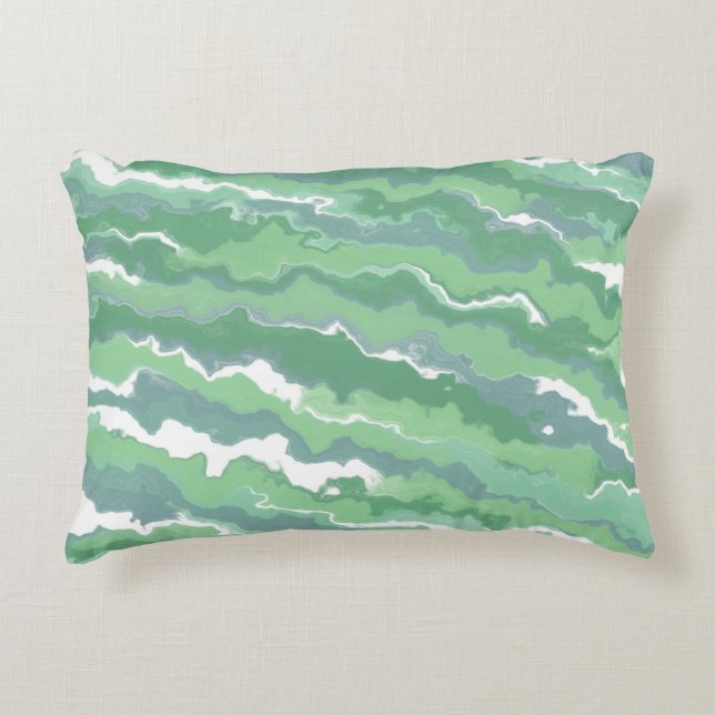 Green Stripes Accent Pillow (Front)