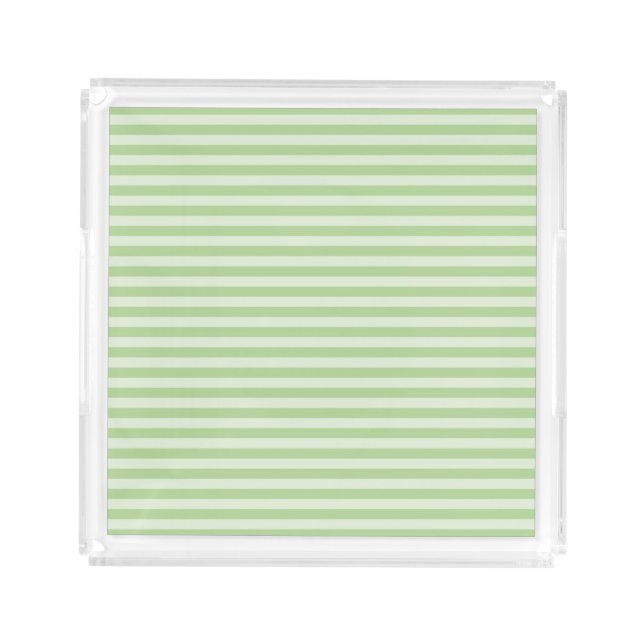 Green Stripes Acrylic Tray (Front)