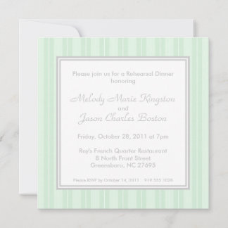 Green Stripes and Simplicity Square Invitations
