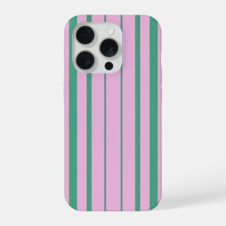 Green Stripes and Soft Pink iPhone 15 Pro Case