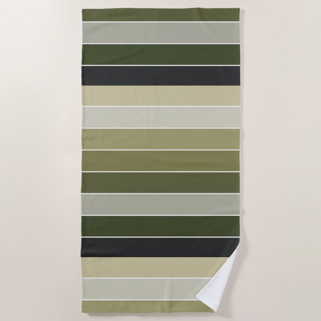 Green Stripes Beach Towel (Front)