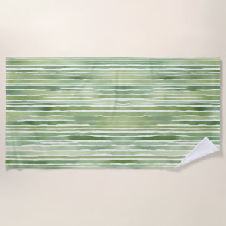 Green Stripes Beach Towel