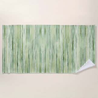 Green Stripes Beach Towel