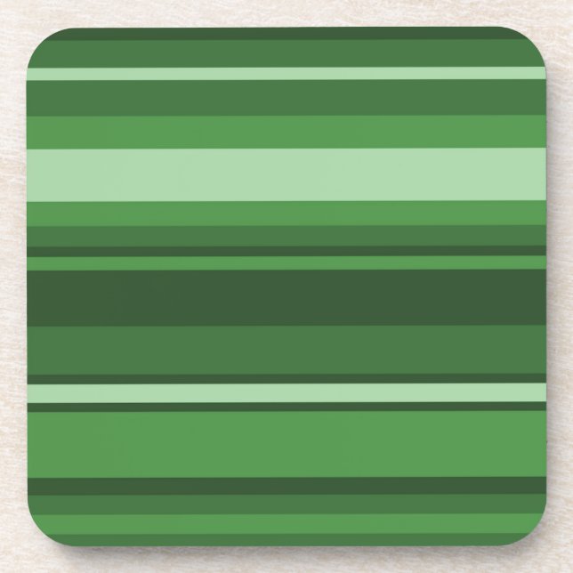 Green stripes beverage coaster (Front)