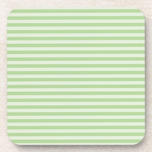 Green Stripes Beverage Coaster (Front)