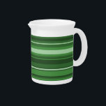 Green stripes beverage pitcher<br><div class="desc">Irregular horizontal stripes in different shades of green</div>