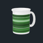 Green stripes beverage pitcher<br><div class="desc">Irregular horizontal stripes in different shades of green</div>