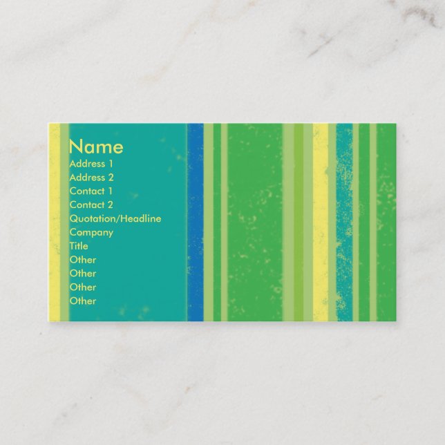 Green Stripes Business Card (Front)