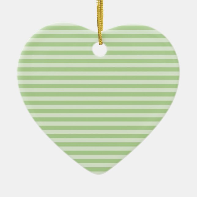 Green Stripes Ceramic Ornament (Front)