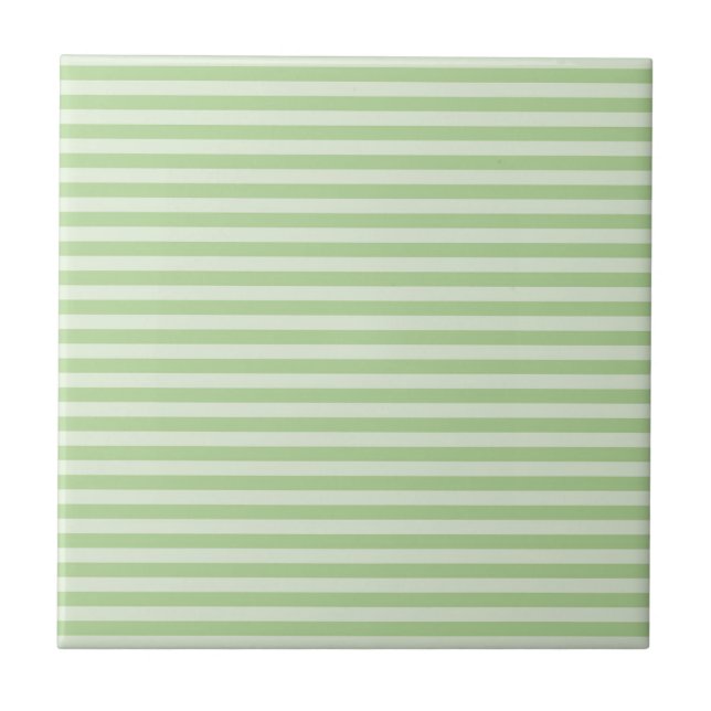 Green Stripes Ceramic Tile (Front)