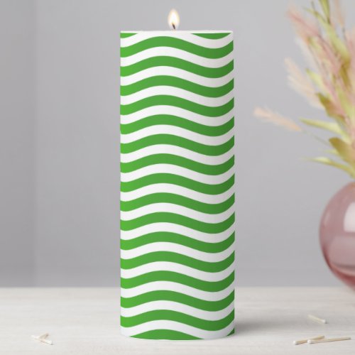 Green Stripes Christmas Advent Candle
