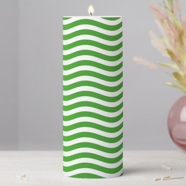 Green Stripes Christmas Advent Candle (In Situ)