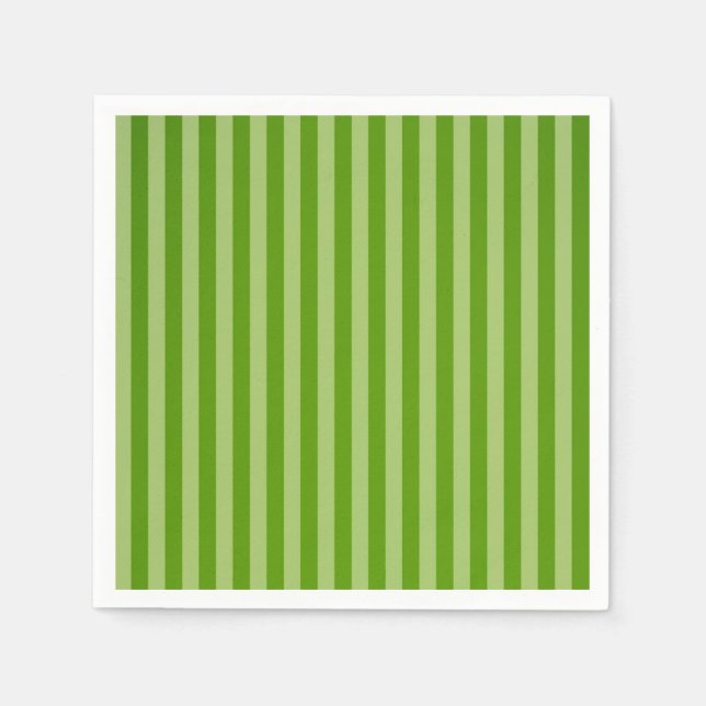 Green Stripes Christmas Napkins (Front)