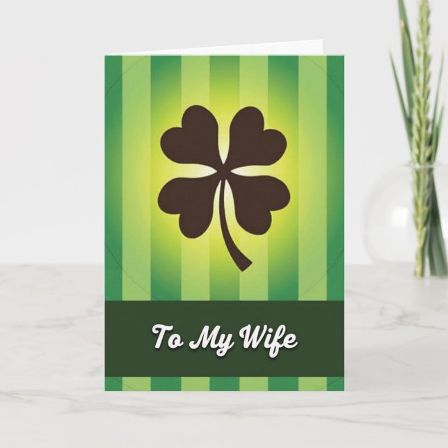 Green Stripes Clover Wife Card (Front)