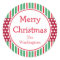 Green Stripes Dots Holiday Christmas Stickers
