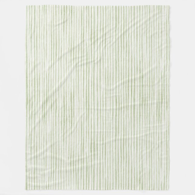 Green Stripes Fleece Blanket (Front)