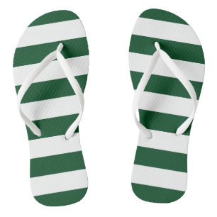 Green Stripes Flip Flops