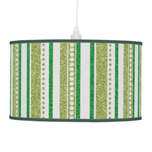 Green Stripes Glitter Ceiling Lamp
