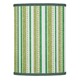 Green Stripes Glitter Lamp Shade
