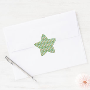 Green Stripes Glitter Star Sticker