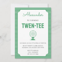 Green Stripes Golf 20th Birthday Party