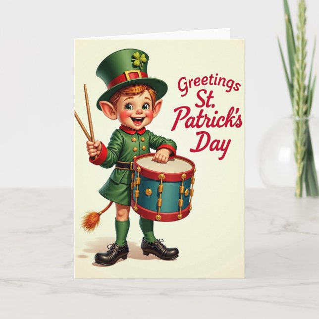 Green Stripes Holiday Card (Front)