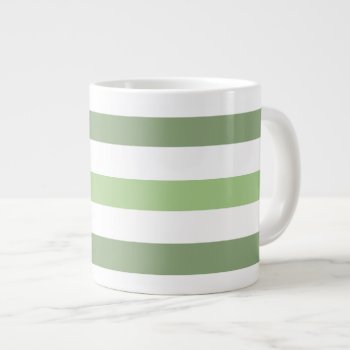Green Stripes Horizontal Jumbo Mug by shotwellphoto at Zazzle